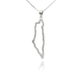 PENDANT- תליון ארץ ישראל מסגרת משובצת